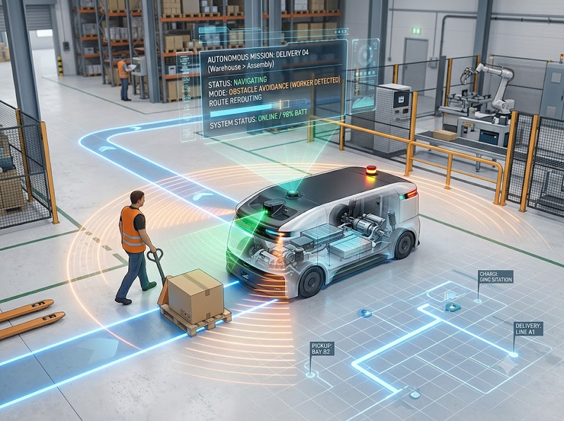 Robot AMR khác gì với xe đẩy hàng truyền thống?