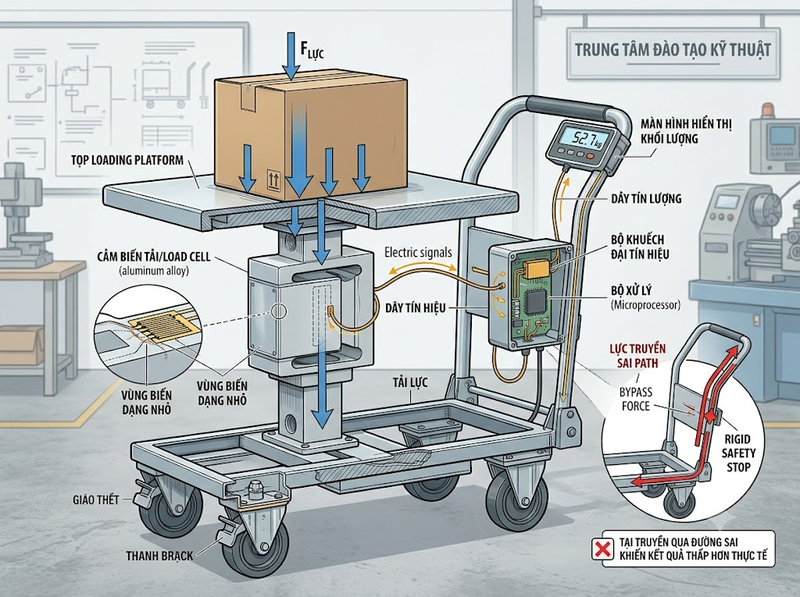 Cảm biến tải trọng được ứng dụng trên xe đẩy như thế nào?