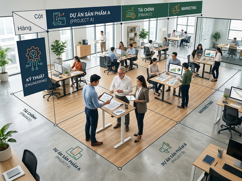 Cơ cấu tổ chức ma trận vận hành thế nào với nhiều tuyến quản lý
