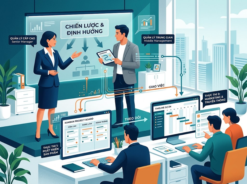 Cơ cấu tổ chức phân cấp là gì và quyền hạn được phân bổ ra sao