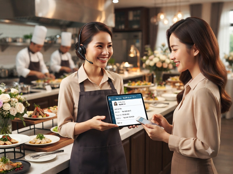 Ứng dụng CRM trong chăm sóc khách hàng dịch vụ nấu tiệc