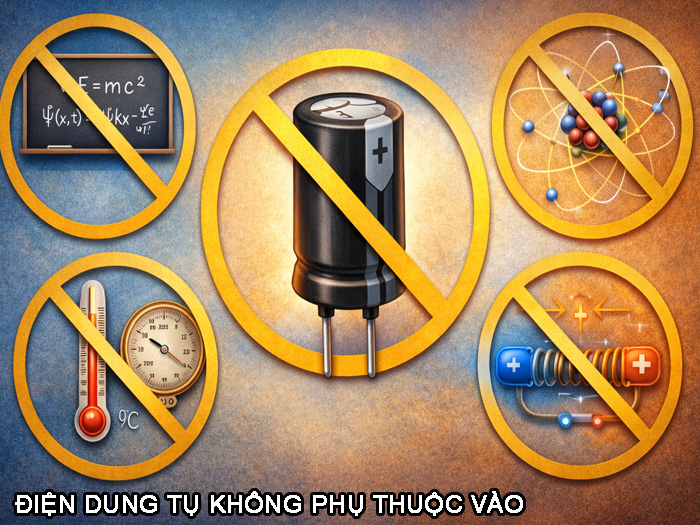 Điện dung của tụ điện phụ thuộc vào gì? không phụ thuộc vào gì