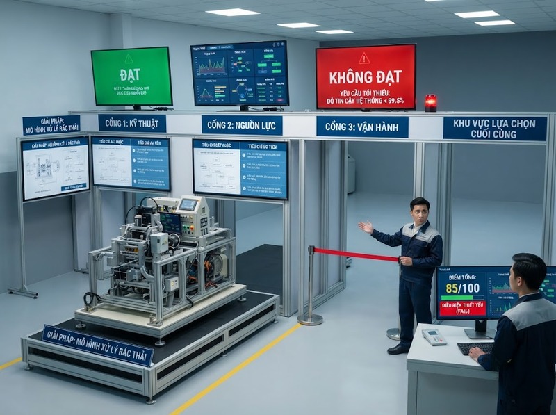 Kiểm tra tính khả thi của giải pháp cần xem xét kỹ thuật nguồn lực và vận hành nào