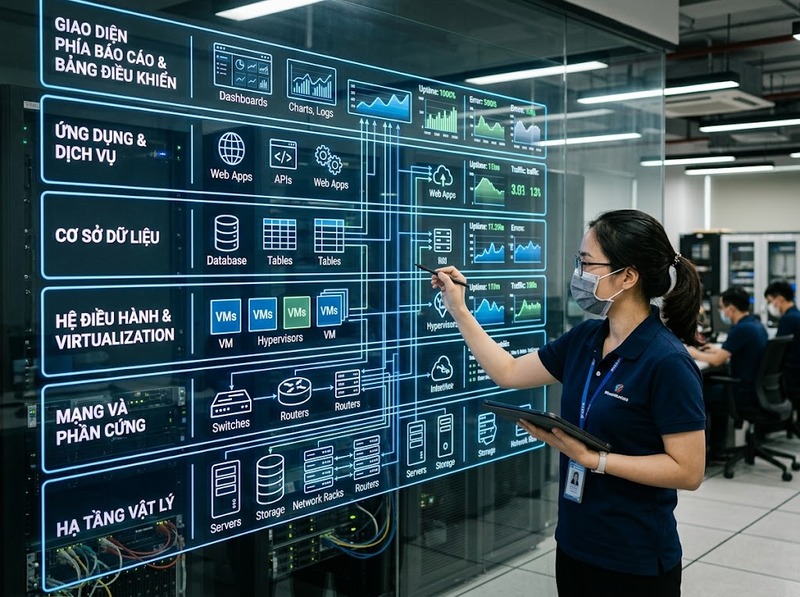 Thành phần của hệ thống công nghệ gồm những lớp và nguồn lực nào