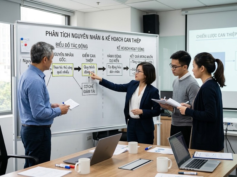 Thiết kế phương án giải quyết biến nguyên nhân đã xác định thành hành động thế nào