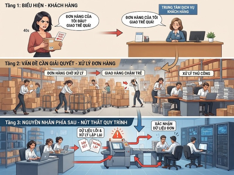 Triệu chứng và vấn đề khác nhau thế nào để tránh xử lý sai nguyên nhân