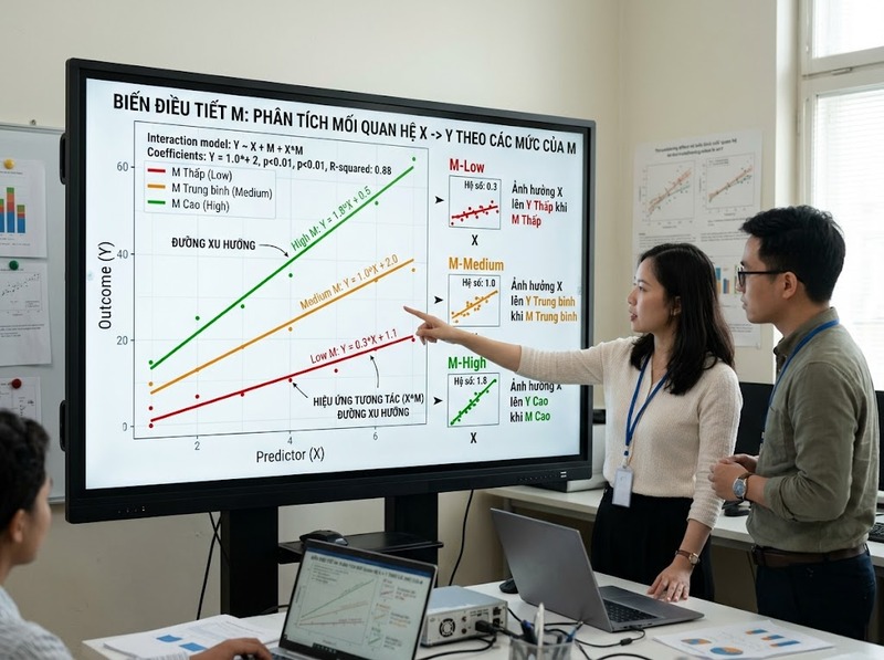 Yếu tố điều tiết làm thay đổi mức hoặc hướng tác động như thế nào