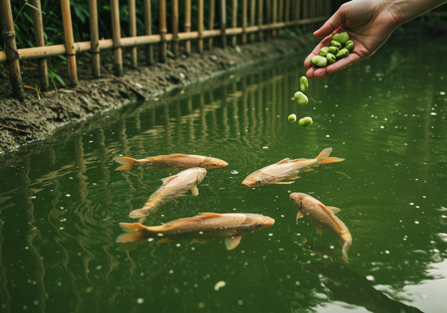 hạt đậu tằm nuôi cá chép giòn