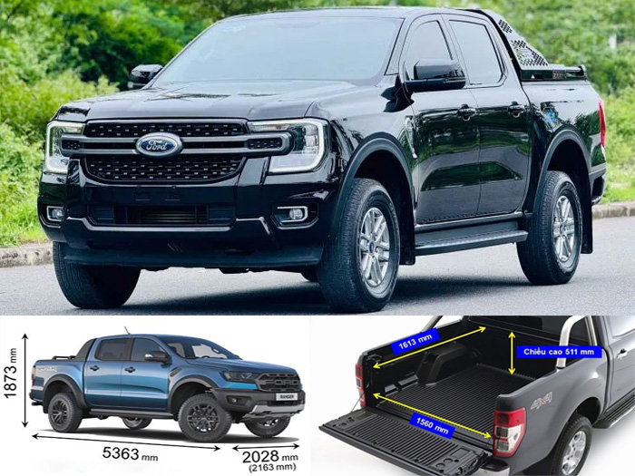 kích thước xe bán tải Ford Ranger